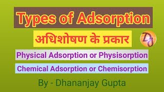 अधिशोषण के प्रकार  Types of Adsorption  Adsorption  अधिशोषण  रासोवशोषण  Chemisorption [upl. by Chaiken674]