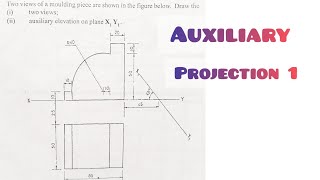 Auxiliary Projection 1 in  Technical drawing  Engineering drawing [upl. by Isadore]