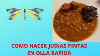 COMO HACER JUDIAS PINTAS EN OLLA RAPIDA [upl. by Lebana]