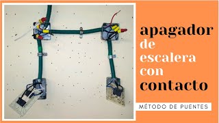 APAGADOR DE ESCALERA método de puentes CON CONTACTO  paso a paso [upl. by Nylahsoj]