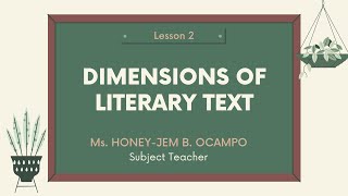 Dimensions of Literary Text [upl. by Nosidam]