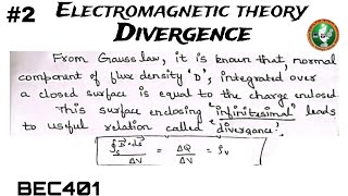 2 Divergence Concepts Explained Module 2 4th Sem ECE 2022 Scheme VTU BEC401 [upl. by Sadira]