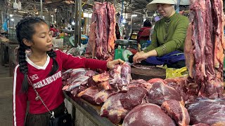 Market show Chef Pich buy beef meat to make Cambodians braised beef  Cooking with Sreypich [upl. by Nevada178]