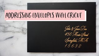 How To Addressing Envelopes with Cricut  Easy Wedding DIY [upl. by Letnohs]