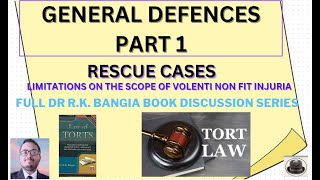 RESCUE CASE   LIMITATION ON THE SCOPE OF VOLENTI NONFIT INJURIA  RK Bangia  Law of Torts [upl. by Rebmetpes]