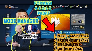 MODE MANAGER FORMASI 41212 PADAT MENYERANG DAN BERTAHAN KUAT TIPS MENGATUR TAKTIK [upl. by Oric]