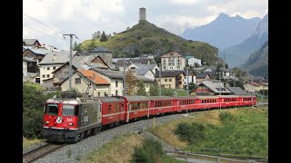 Rhätische Bahn  die Engadin Linie von Scuol Tarasp nach Samedan Pontresina und St Moritz [upl. by Nitneuq]