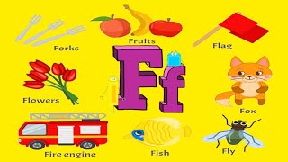 WORDS THAT START WITH 🐠LETTER Fff WordsPhonicsInitial SoundsLEARN LETTER FfKids Bulb 💡 [upl. by Higinbotham319]