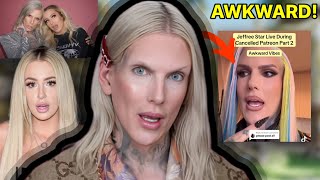 Jeffree Star amp Tana Mongeau Have a Awkward Encounter While Live [upl. by Tilagram250]