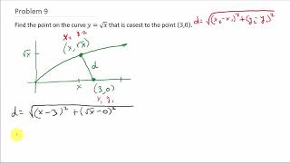 Optimization Find a Point on a Curve That is Closest to a Given Point [upl. by Ahsennek]