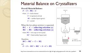 Crystallization Lecture 82  Chemical Engineering Stoichiometry [upl. by Aylmar]