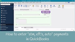 How to enter quotatm efts autoquot payments in QuickBooks [upl. by Au]