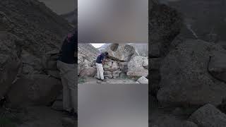 Building a resistant stone shelter in the mountainBuilding a stone hut with minimal facilities [upl. by Enyehc170]