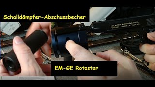 EMGE Rotostar und schallgedämpfer Abschussbecher von Röhm für Schreckschusswaffen [upl. by Aissat]