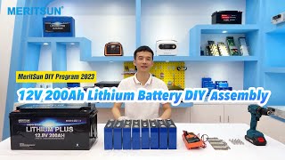 12V 200Ah Lithium Battery DIY assembly  MeritSun Update [upl. by Aryad]