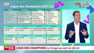 TIRAGE AU SORT LIGUE DES CHAMPIONS 2021 2022 léquipe 21 ucl psg barcelona messi cr7 chelsea [upl. by Mattheus]