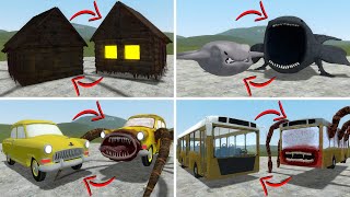 EVERYTHING TURNED INTO MONSTERS HOUSE HEAD BLOOP CAR EATER VS ALL TREVOR HENDERSON In GMOD [upl. by Gustaf]