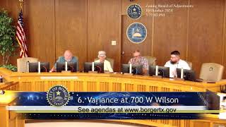 City of Borger  Zoning Board of Adjustments Meeting  October 10th 2024 [upl. by Allisan]