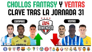 💸 CHOLLOS FANTASY FICHAJES RECOMENDABLES y VENTAS CLAVE en BIWENGER tras la JORNADA 31 [upl. by Biles305]