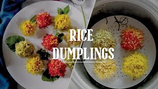 Chicken Dumplings l Colourful Rice Dumplings in cooker l चिकन चावल भज्जी [upl. by Cutlip87]