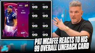 Pat McAfee Reacts To His 99 OVR Linebacker Madden Ultimate Team Card [upl. by Derian]