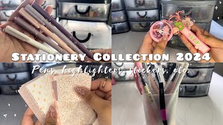 🎀Stationery Collection 2024  pens highlighters stickers etc [upl. by Rodrique]