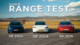 Which Tesla Model 3 is the Most Efficient 100km Range Test [upl. by Ailiec]