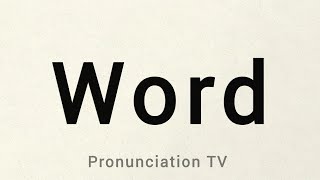 How to pronounce word  Pronunciationtv [upl. by Dominick]