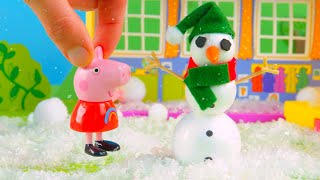 Peppa Pigs imaginärer Schneetag Spielzeugvideos für Kleinkinder und Kinder [upl. by Adnohsat]