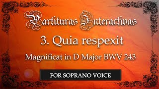 Quia respexit from Magnificat BWV 243 KARAOKE FOR SOPRANO  JS Bach  Key D Major [upl. by Specht317]