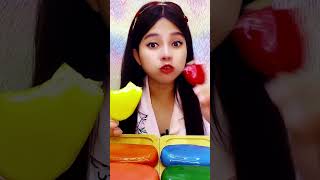 colorful gelatin chocolate jelly ice cream asmr eating shorts [upl. by Eiveneg]