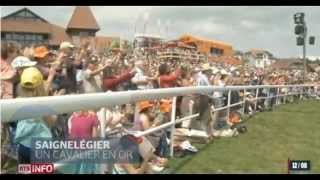 Le MarchéConcours national de chevaux de Saignelégier a rendu hommage à Steve Guerdat [upl. by Brocky986]