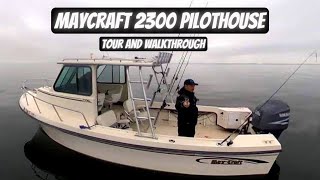 Fishing Boat Tour and Walkthrough Maycraft 2300 Pilothouse Is It A Good Fishing Boat [upl. by Arikihs]