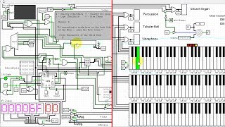 My CPU With Improved Sound and MIDI Musical Keyboard Via Logisim [upl. by Rawley]