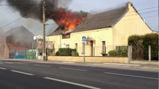 Part1 Spectaculaire incendie chez un vendeur de bouteilles de gaz route de Mons 59600 Maubeuge [upl. by Ecinej491]