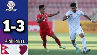 Nepal vs Qatar Afc U20 Asia Cup Qualifiers 13 Full Hd highlights [upl. by Linnie]