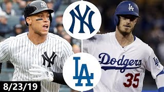 New York Yankees vs Los Angeles Dodgers Highlights  August 23 2019 2019 MLB Season [upl. by Mcconaghy]