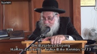 Part IX  On Baseless Crying  HaRav Zev Leff  Kinnos Tisha BAv 5773 HD [upl. by Mccready]