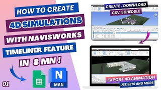 Timeliner amp 4D Simulation with Navisworks 2023 in 8mn  4DBIM Animation Tutorial  Create amp Export [upl. by Agnimod946]