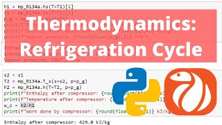 Calculating the Coefficient of Performance of an ideal refrigeration cycle  Python Thermodynamics [upl. by Tiloine]