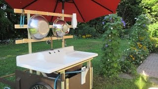 Outdoor Sink with a Whizbang ToeTapper faucet switch [upl. by Ardekal400]