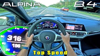 2024 ALPINA B4 is a 316KMH  196MPH S58 POWERED WEAPON on AUTOBAHN [upl. by Acsot]