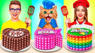 Me vs Grandma Cooking Challenge With Cat  Cake Decorating Challenge by YUMMY JELLY [upl. by Sandell]