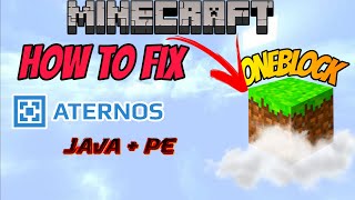 How to fix oneblock problem in Aternos for Minecraft  Oneblock issue in Aternos how to fix javape [upl. by Anaicilef]