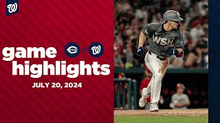 Reds vs Nationals Game Highlights 72024  MLB Highlights [upl. by Haiel308]