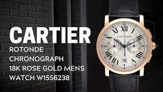 Cartier Rotonde Chronograph 18k Rose Gold Mens Watch W1556238 Review  SwissWatchExpo [upl. by Balac145]