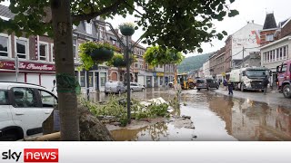 Belgium village of Pepinster cut off after extreme flooding [upl. by Assirt]