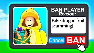 I Got This Dumb Scammer Banned In Blox Fruits Roblox [upl. by Steffane]