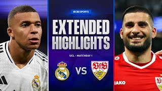 Real Madrid vs Stuttgart Extended Highlights  UCL League Phase MD 1  CBS Sports Golazo [upl. by Brookes928]