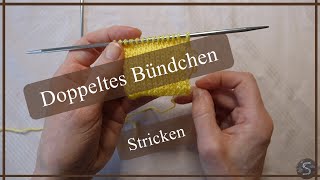 Doppeltes Bündchen glatt rechts stricken [upl. by Gurney702]